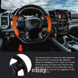 LOSCHEN Real Carbon Fiber Steering Wheel For Dodge RAM 1500 2018 2024 withHeated