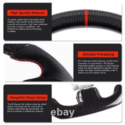 LOSCHEN Real Carbon Fiber Steering Wheel For Infiniti G37 2009- 2013 Red Line