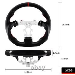 LOSCHEN Real Carbon Fiber Steering Wheel For Infiniti G37 2009- 2013 Red Line