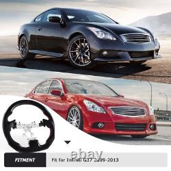 LOSCHEN Real Carbon Fiber Steering Wheel For Infiniti G37 2009- 2013 Red Line