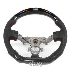 Leather Steering Wheel for Nissan 370z 2009-2020 Carbon Fiber Perforated