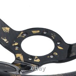 LokoCar Carbon Fiber Steering Wheel Racing Drift Car 6Hole 350mm Black Gold Foil