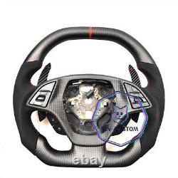 MATT CARBON FIBER Steering Wheel FOR Chevrolet Corvette C7 RED STRIPE WithPADDLES