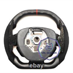 MATT CARBON FIBER Steering Wheel FOR Chevrolet Corvette C7 RED STRIPE WithPADDLES