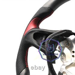 MATT CARBON FIBER Steering Wheel FOR INFINITI q50q60QX50QX55 RED RING/STITCHING