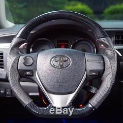 MIT Toyota Corolla 14-18 Carbon Fiber look genuine leather steering wheel-SPORTS