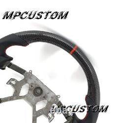 MPCUSTOM For Nissan Partol Y61 Forged carbon fiber steering wheel red stitching