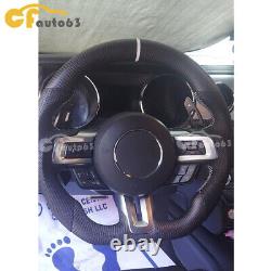 Matte Carbon Fiber Customization Steering Wheel Fits 2015-2022 Ford Mustang GT