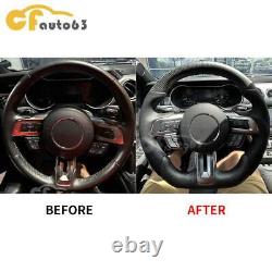 Matte Carbon Fiber Customization Steering Wheel Fits 2015-2022 Ford Mustang GT