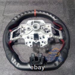 Matte Carbon Fiber Perforated Steering Wheel Fit 2015-2017 Ford Mustang GT