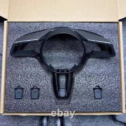 Matte Carbon Fiber Steering Wheel Cover For Porsche 911 992/Taycan/Panamera 971