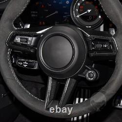 Matte Carbon Fiber Steering Wheel Cover For Porsche 911 992/Taycan/Panamera 971