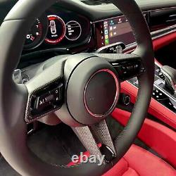 Matte Carbon Fiber Steering Wheel Cover For Porsche 911 992/Taycan/Panamera 971