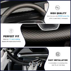 Matte Carbon Fiber Steering Wheel Cover Trim For Tesla Model 3 Highland 2024+