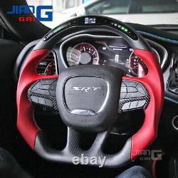 Matte Carbon Fiber Steering Wheel For Dodge Challenger Hellcat SRT with Heated