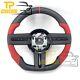 Matte Carbon Fiber Steering Wheel For Ford Mustang 2005-2009 Red Leather