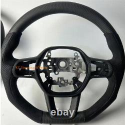 Matte Carbon Fiber black leather Steering Wheel For Honda civic 2024 2025