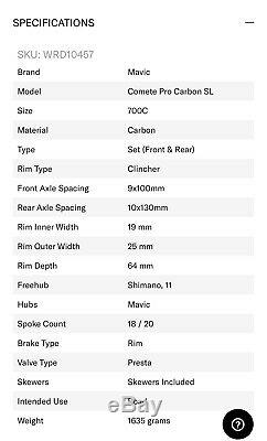 Mavic Comete Pro Carbon Exalith Wheel set