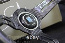 NARDI 330mm 13' Leather&Carbon Fiber Mid-deep 55mm Gaming Racing Steering Wheel