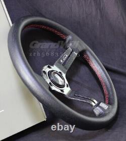 NARDI 330mm 13' Leather&Carbon Fiber Mid-deep 55mm Gaming Racing Steering Wheel