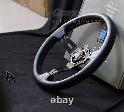NARDI 330mm 13' Leather&Carbon Fiber Mid-deep 55mm Gaming Racing Steering Wheel