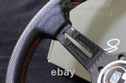 NARDI 330mm 13' Leather&Carbon Fiber Mid-deep 55mm Gaming Racing Steering Wheel