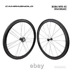 NEW Campagnolo BORA WTO 45 2-Way Fit Carbon Wheel Set Rim Brake DARK LABEL