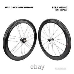 NEW Campagnolo BORA WTO 60 2-Way Fit Carbon Wheel Set Rim Brake DARK LABEL