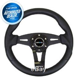 NEW NRG Steering Wheel Black Leather with Real Carbon Fiber Face 320MM RST-002RCF
