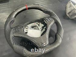 NEW Real Carbon Fiber flat sport Steering Wheel For BMW E90 E92 E91 E87 05-13