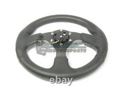 NRG 320mm Sport Leather Steering Wheel Black with Carbon Fiber Inserts & 3 Spoke