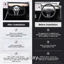 Nappa Leather Yoke Steering Wheel For Tesla Model 3 & Y 2017-2023 withHeated