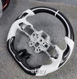 New Carbon Fiber Steering Wheel Fits for 2015-2023 Ford Mustang White leather