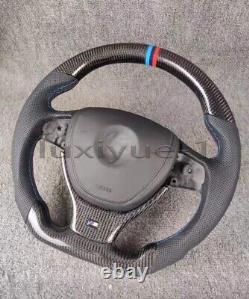 New D-flat Sport Carbon Fiber Steering Wheel + Cover for BMW F02 F04 F06 F12 F10