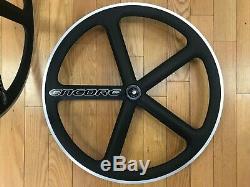 New Encore Aerospoke 5 Spoke Carbon Fiber Wheelset 700c Track Bike Wheel Set