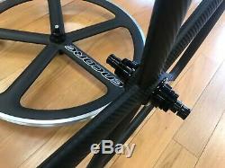 New Encore Aerospoke 5 Spoke Carbon Fiber Wheelset 700c Track Bike Wheel Set