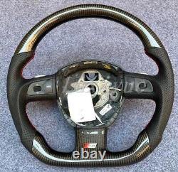 New Racing D-flat Real Carbon fiber Steering wheel Frame for Audi RS4 RS5 RS6