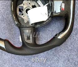 New Racing D-flat Real Carbon fiber Steering wheel Frame for Audi RS4 RS5 RS6