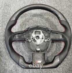 New Racing D-flat Real Carbon fiber Steering wheel Frame for Audi RS4 RS5 RS6