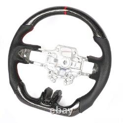 New Real Carbon Fiber Flat Sport Steering Wheel For Ford 2018+ MUSTANG GT