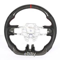 New Real Carbon Fiber Flat Sport Steering Wheel For Ford 2018+ MUSTANG GT