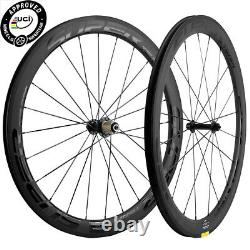New Superteam Wheels 700C Clincher 50mm Carbon Wheelset Road Bicycle 25mm Wheels