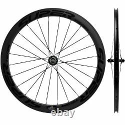 New Superteam Wheels 700C Clincher 50mm Carbon Wheelset Road Bicycle 25mm Wheels