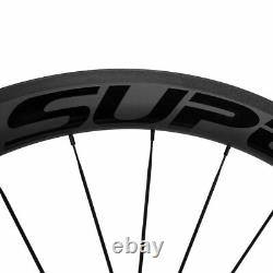 New Superteam Wheels 700C Clincher 50mm Carbon Wheelset Road Bicycle 25mm Wheels