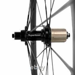 New Superteam Wheels 700C Clincher 50mm Carbon Wheelset Road Bicycle 25mm Wheels