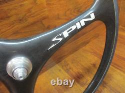 Nos Rare Vintage Spin Tri Spoke Aero Carbon Ceramic 26 Clincher Front Wheel