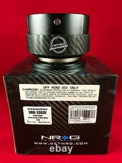 Nrg Steering Wheel Quick Release 2.0 Black Body Carbon Fiber Ring Srk-200cf