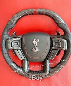 Oem Ford Shelby F150 Raptor Carbon Fiber Steering Wheel Paddle Shifter Leather