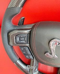 Oem Ford Shelby F150 Raptor Carbon Fiber Steering Wheel Paddle Shifter Leather