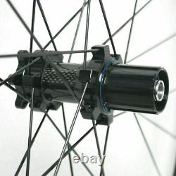 Pair 700C Road Bicycle Wheelset QR Carbon Hub Disc Brake Clincher 40mm Rim 8-11S